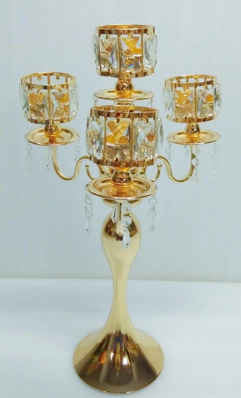 Metal Candle Abra Rec Glass Round 3+1 36x34x65 cm